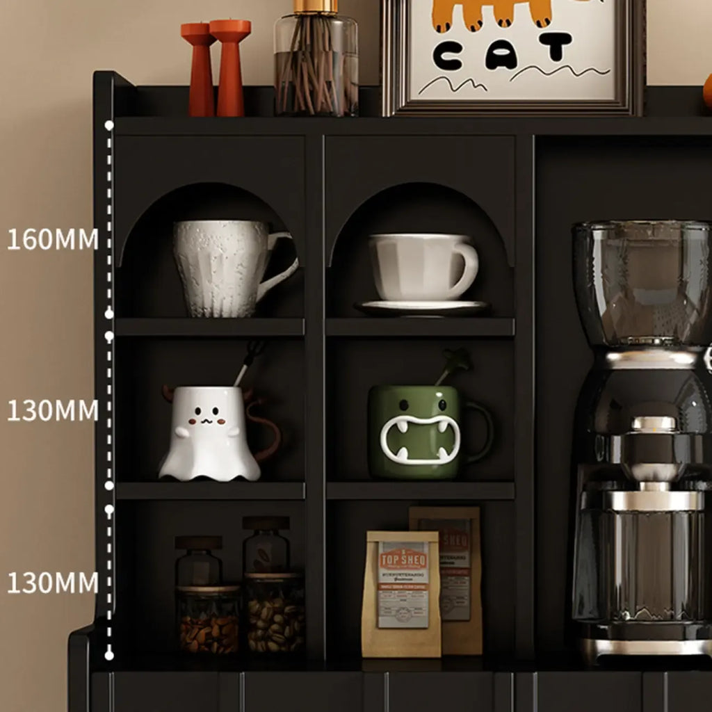 Buffet scandinave en bois à 3 étagères, noir ou blanc