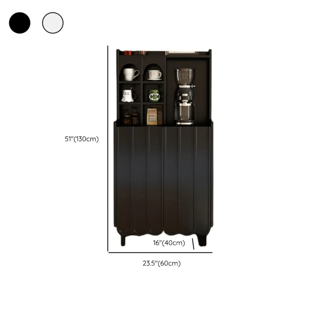 Buffet scandinave en bois à 3 étagères, noir ou blanc