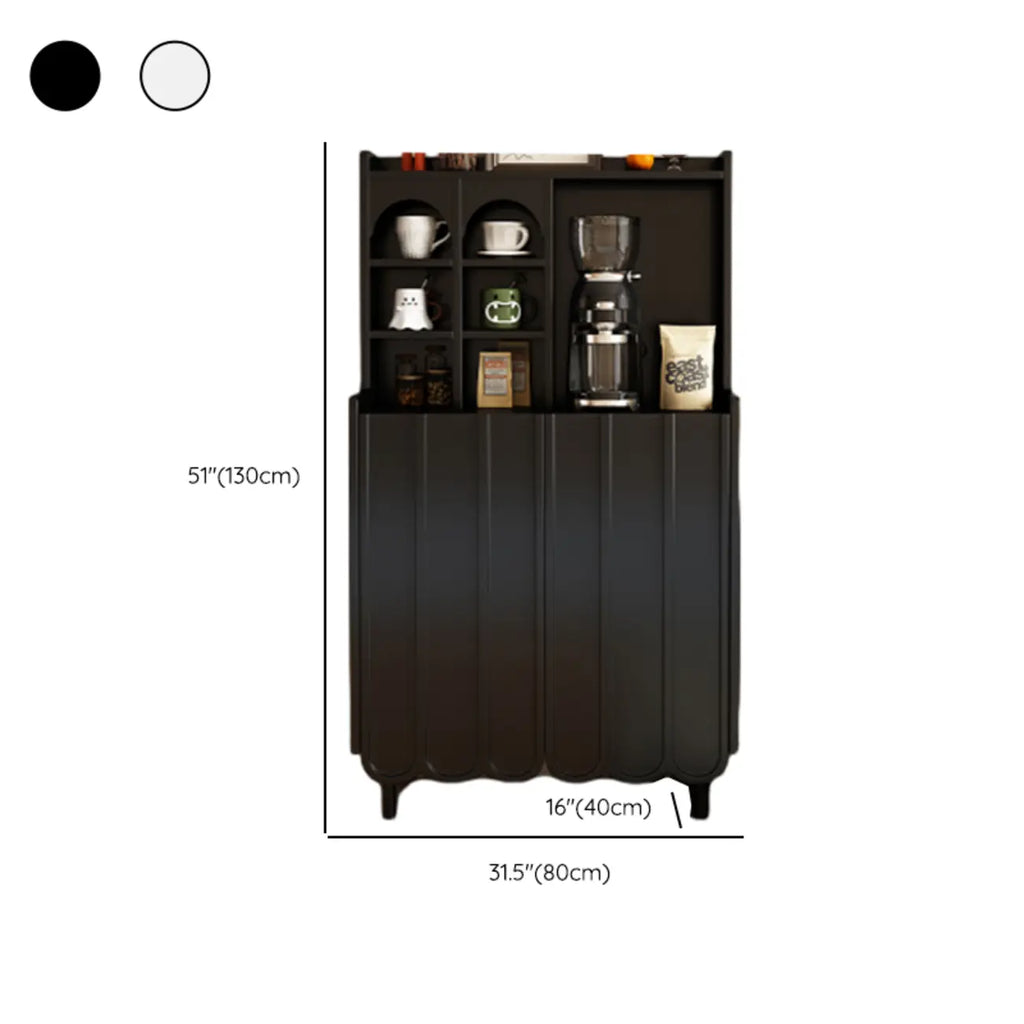 Buffet scandinave en bois à 3 étagères, noir ou blanc