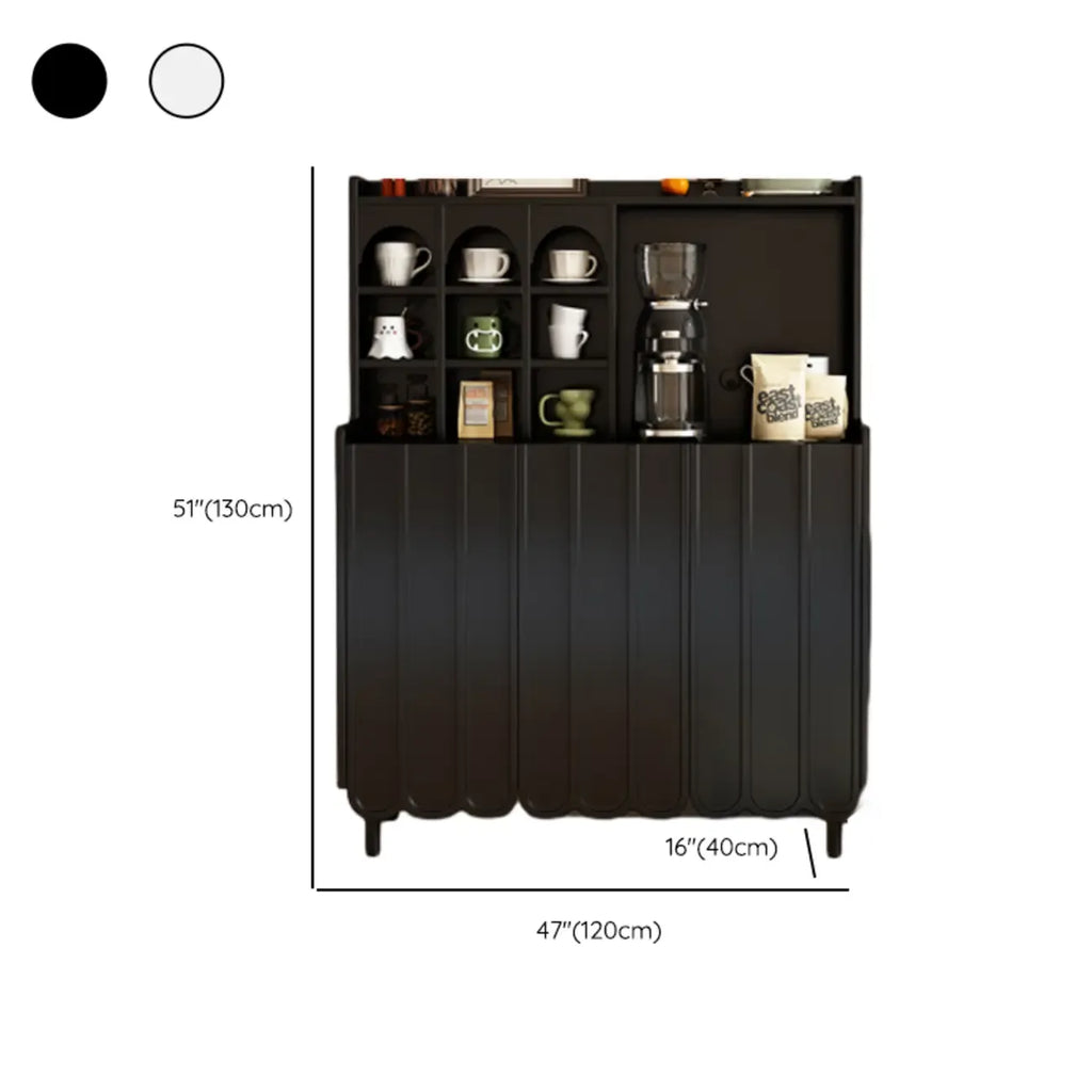 Buffet scandinave en bois à 3 étagères, noir ou blanc