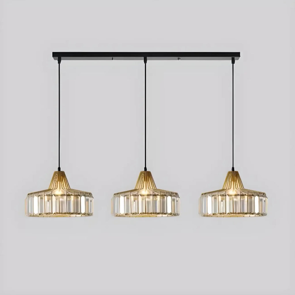 Suspension moderne ronde en cristal pour îlot de cuisine