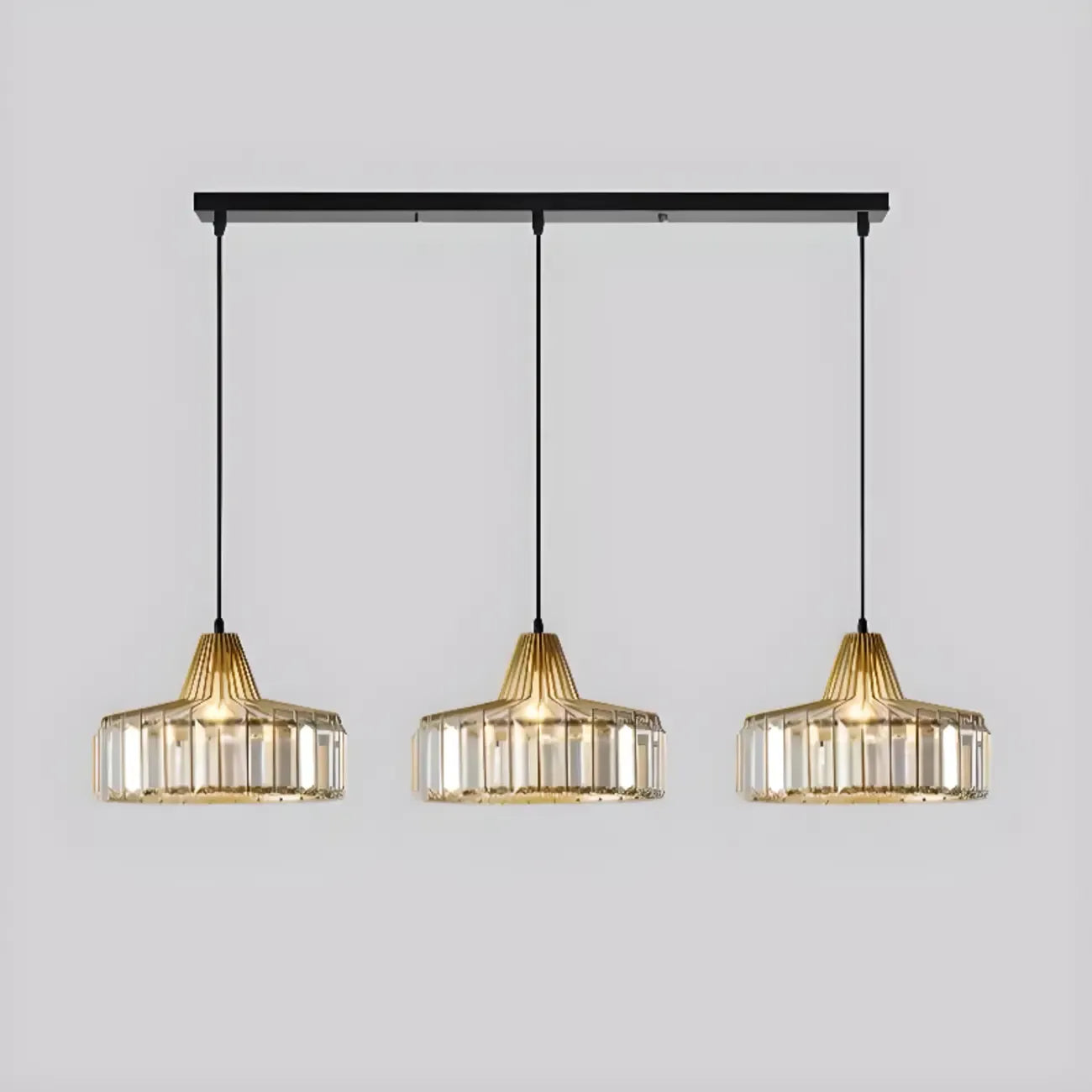 Suspension moderne ronde en cristal pour îlot de cuisine