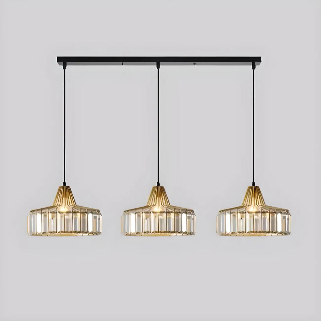 Suspension moderne ronde en cristal pour îlot de cuisine