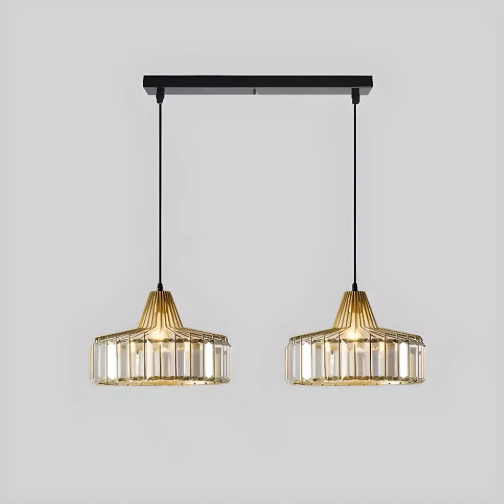 Suspension moderne ronde en cristal pour îlot de cuisine