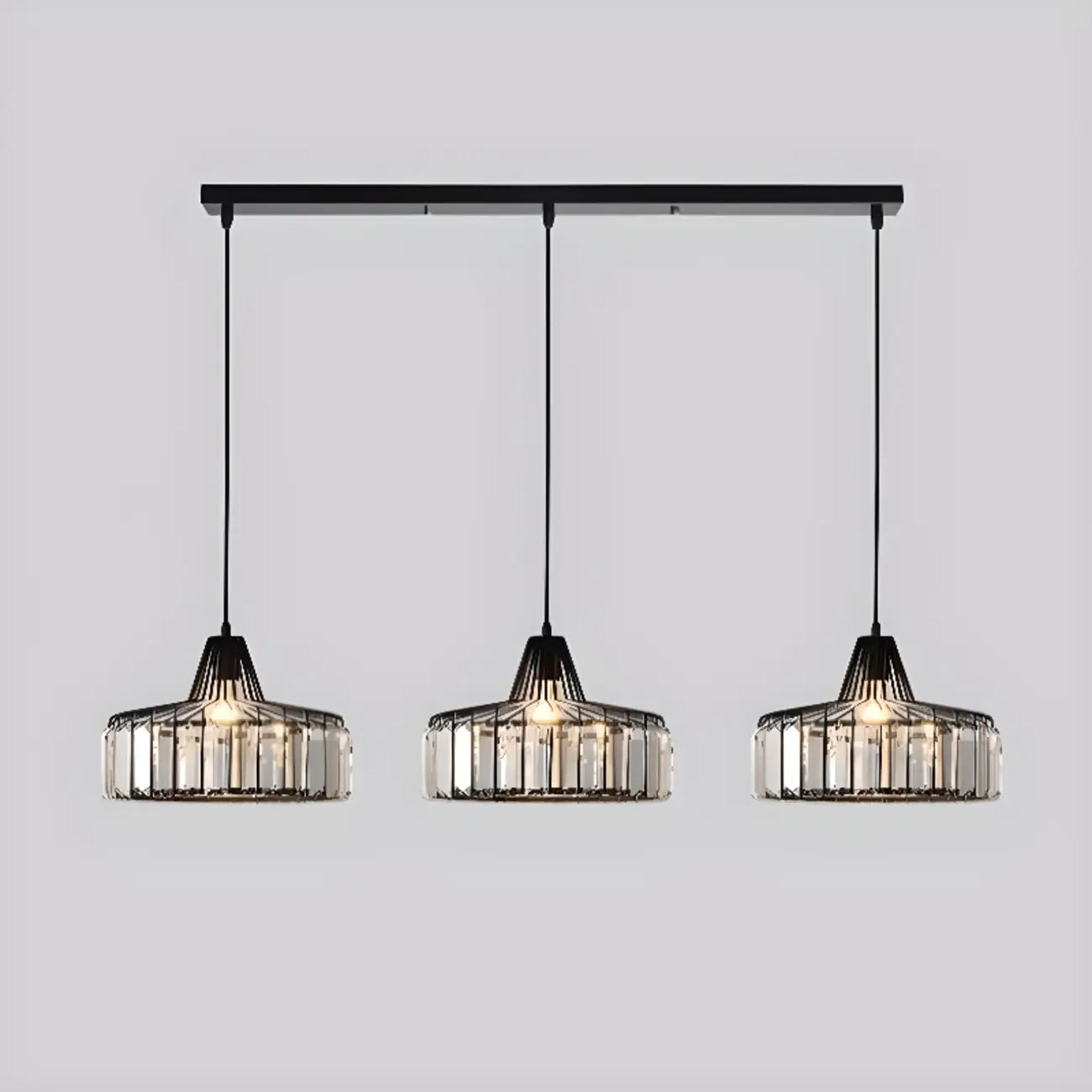 Suspension moderne ronde en cristal pour îlot de cuisine