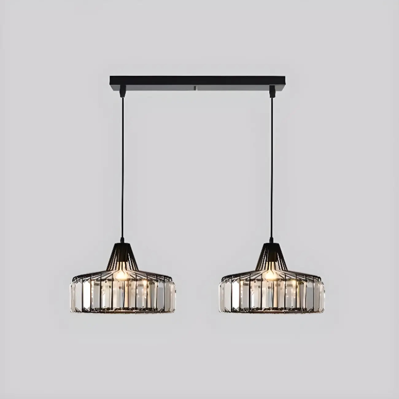 Suspension moderne ronde en cristal pour îlot de cuisine