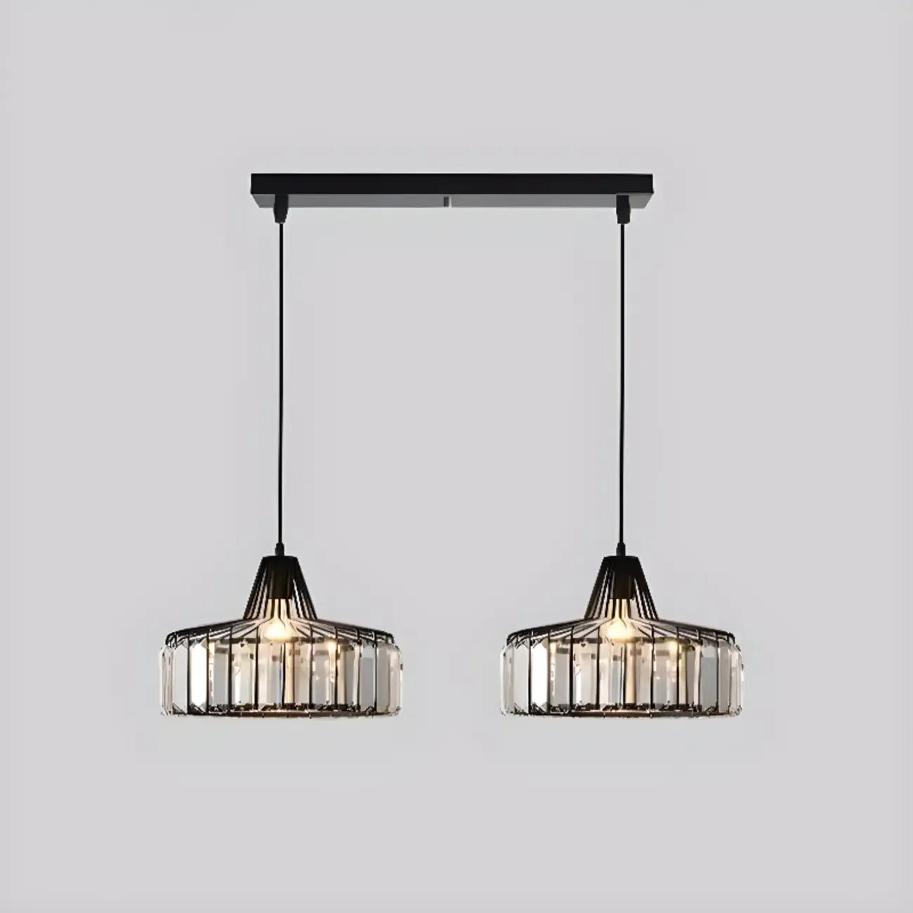 Suspension moderne ronde en cristal pour îlot de cuisine