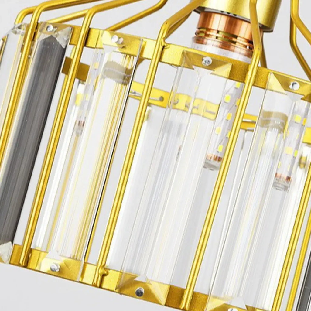 Suspension moderne ronde en cristal pour îlot de cuisine