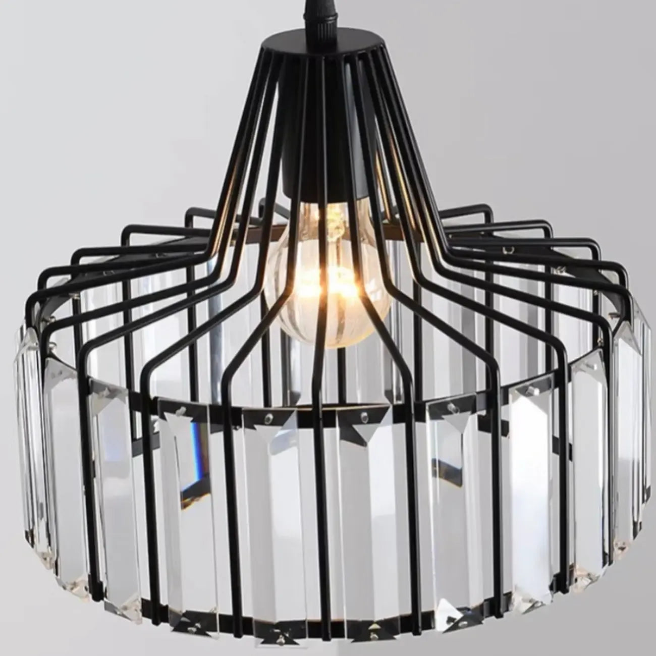 Suspension moderne ronde en cristal pour îlot de cuisine