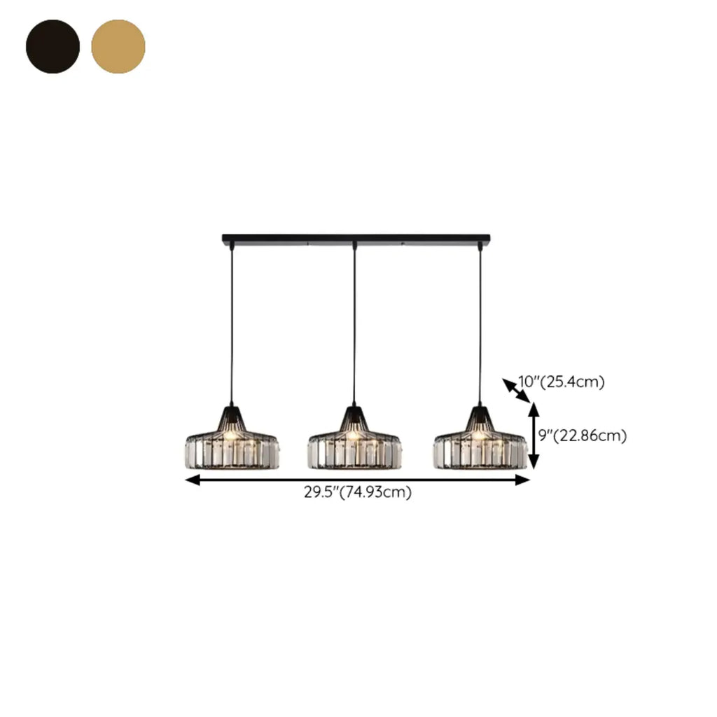 Suspension moderne ronde en cristal pour îlot de cuisine