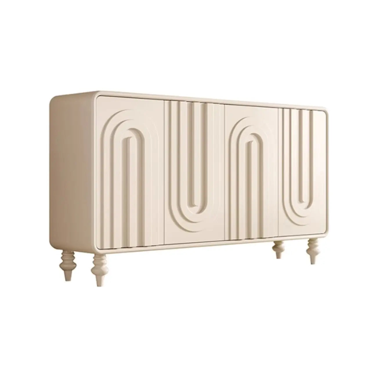 Armoire à chaussures d'entrée en bois à 3 portes sculptées en forme de vague