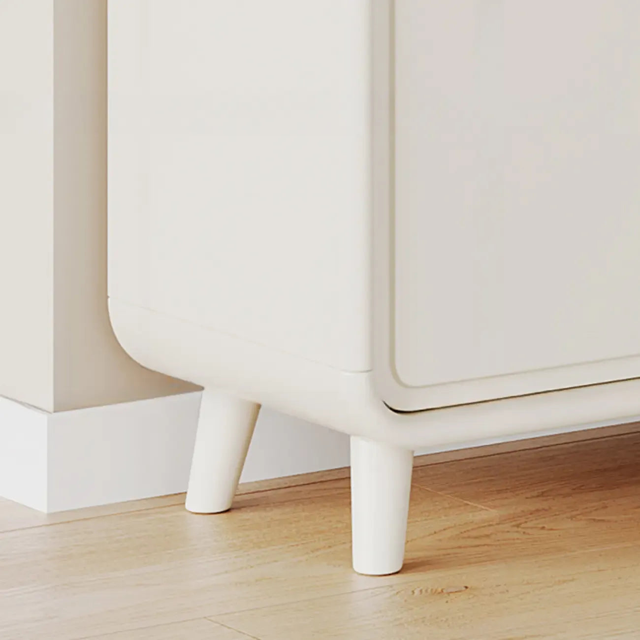 Meuble à chaussures d'entrée en bois massif blanc