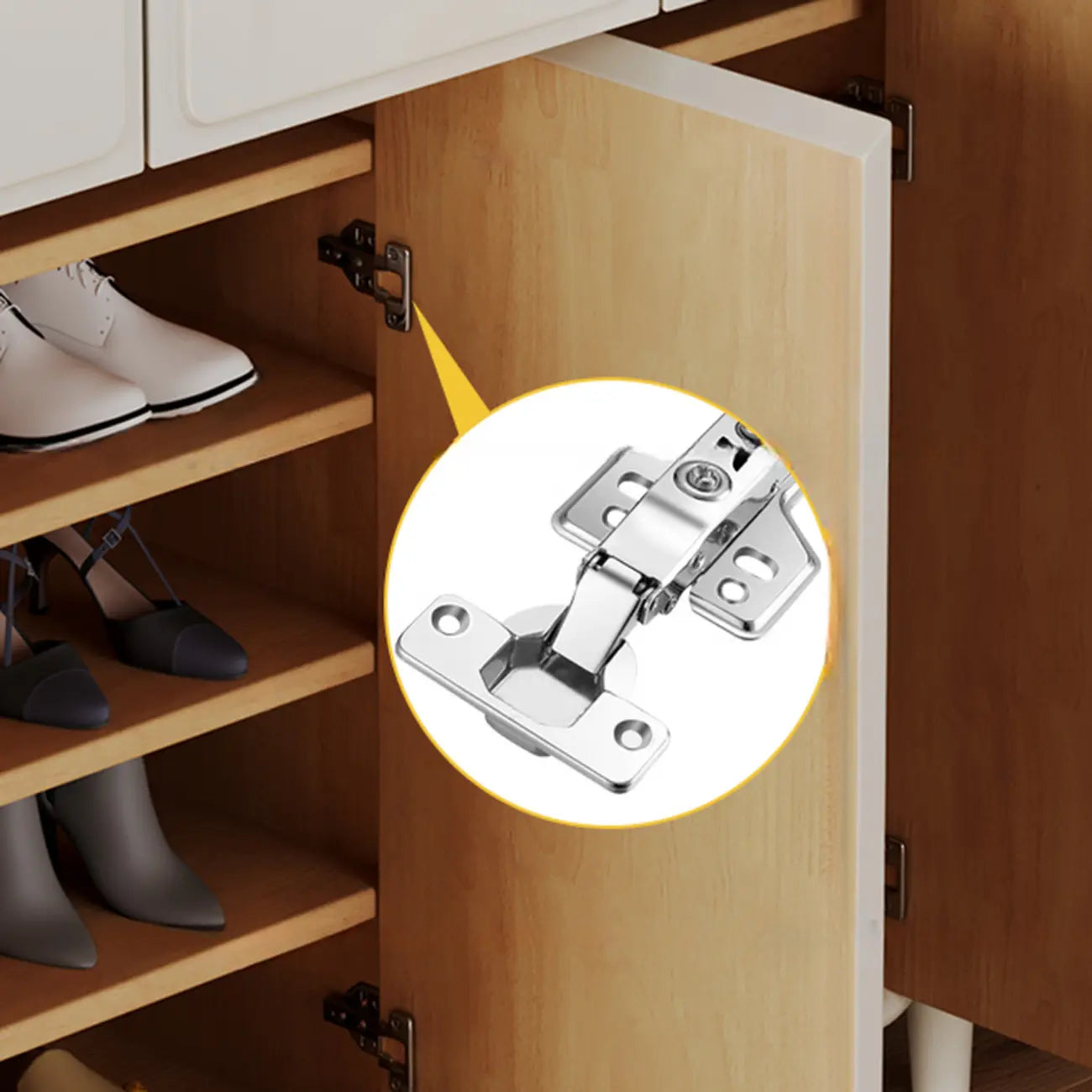 Meuble à chaussures d'entrée en bois massif blanc