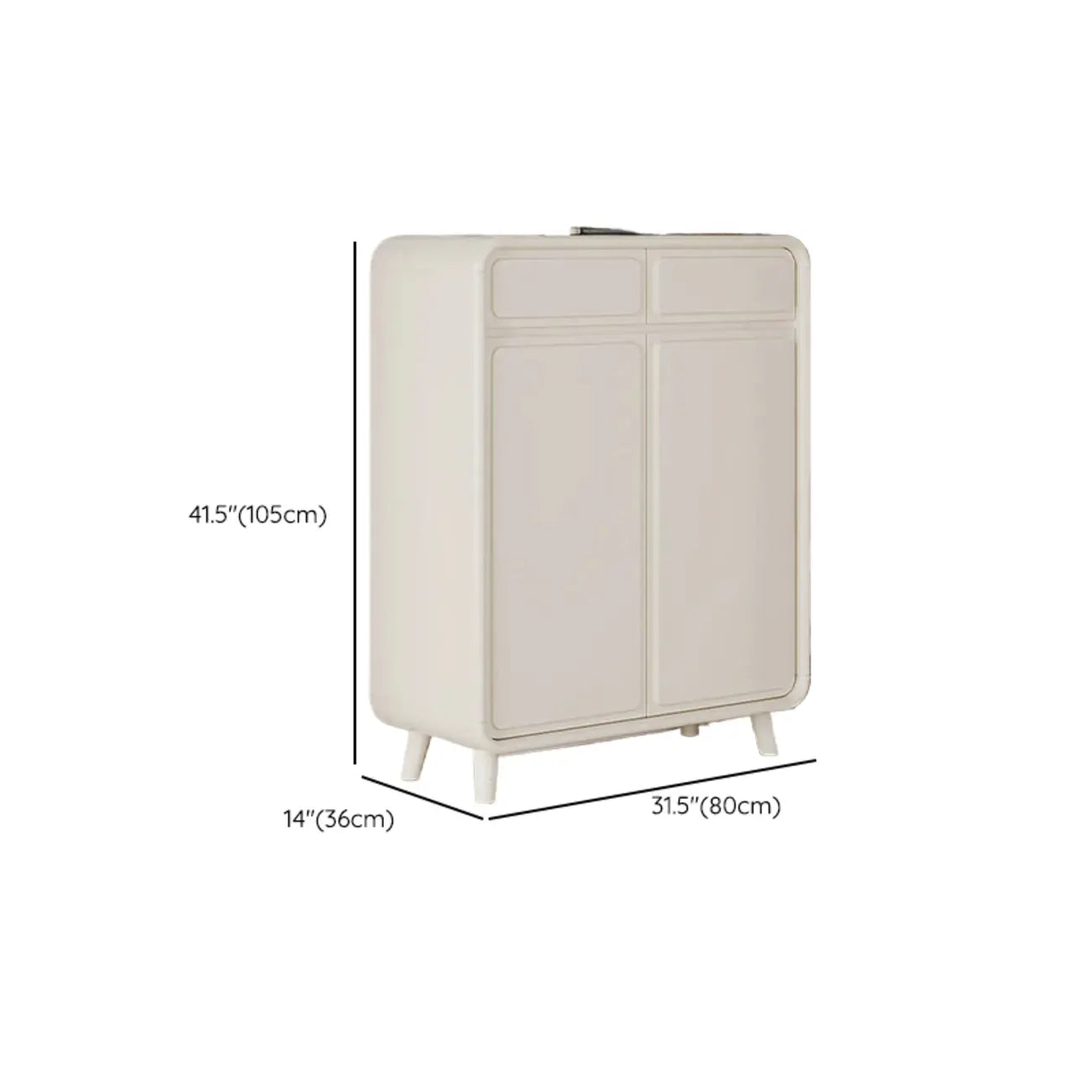 Meuble à chaussures d'entrée en bois massif blanc