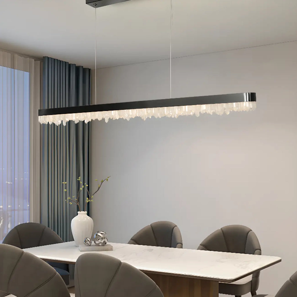 Suspension moderne en cristal pour îlot de cuisine, à intensité variable, LED