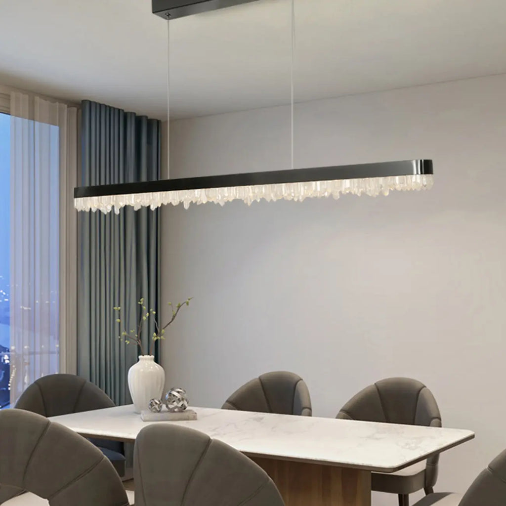 Suspension moderne en cristal pour îlot de cuisine, à intensité variable, LED