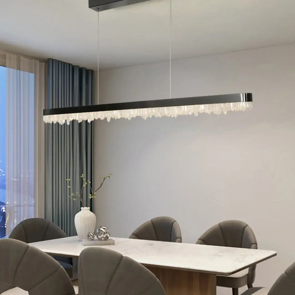 Suspension moderne en cristal pour îlot de cuisine, à intensité variable, LED