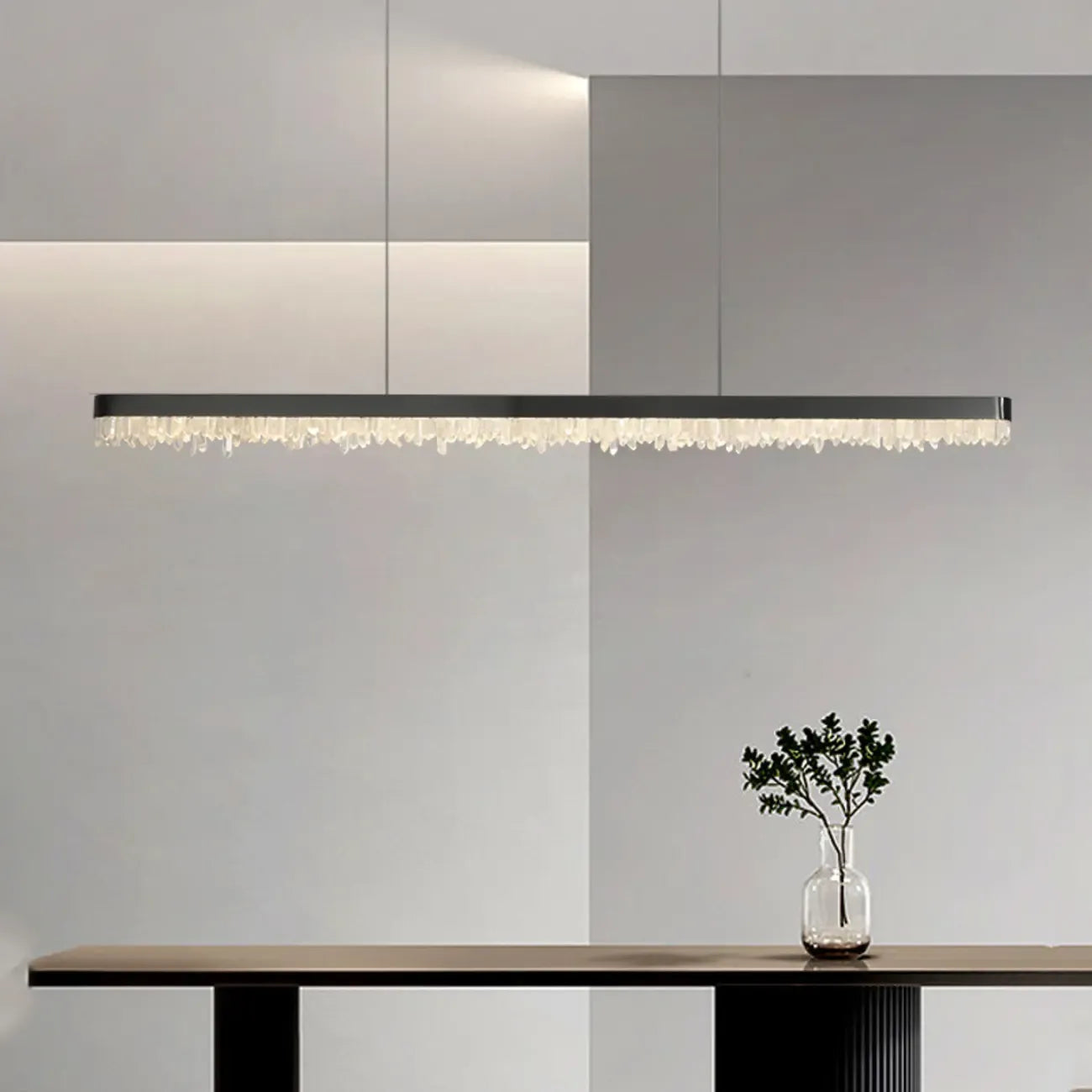 Suspension moderne en cristal pour îlot de cuisine, à intensité variable, LED