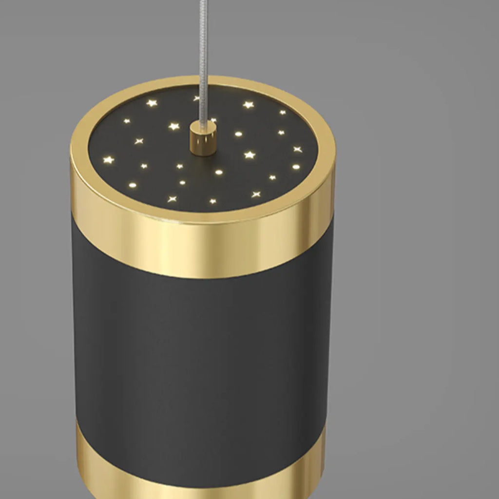 Luminaire linéaire élégant en métal à LED pour îlot central, réglable, idéal pour la salle à manger.