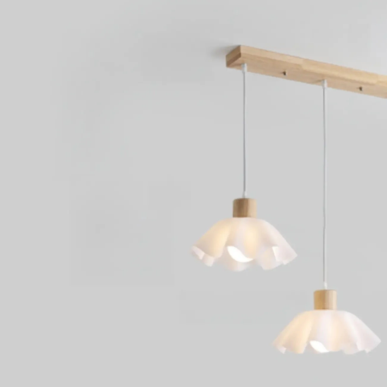 Suspension moderne à 3 lumières en bois et verre pour îlot de cuisine