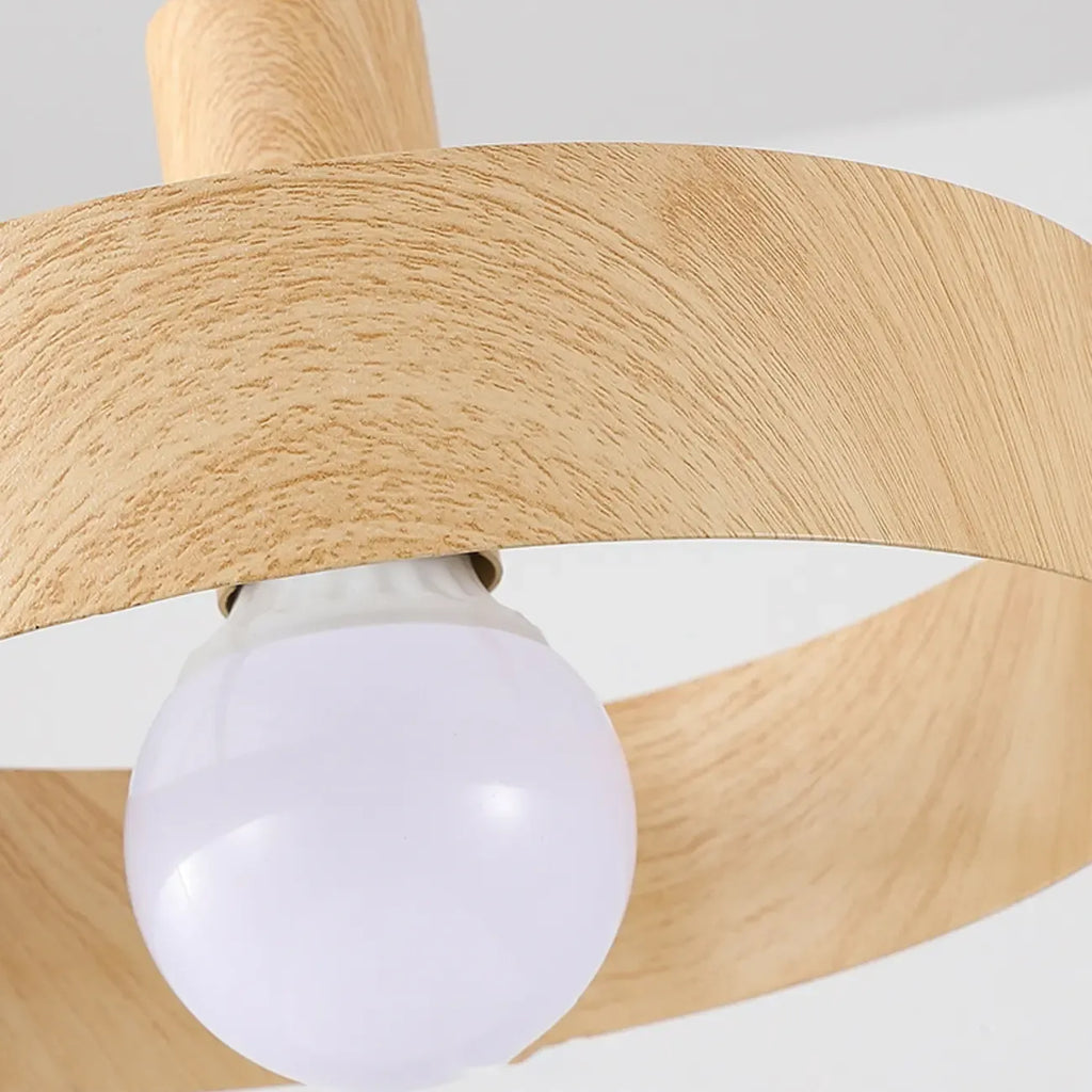 Suspension cylindrique en bois brun pour cuisine, réglable