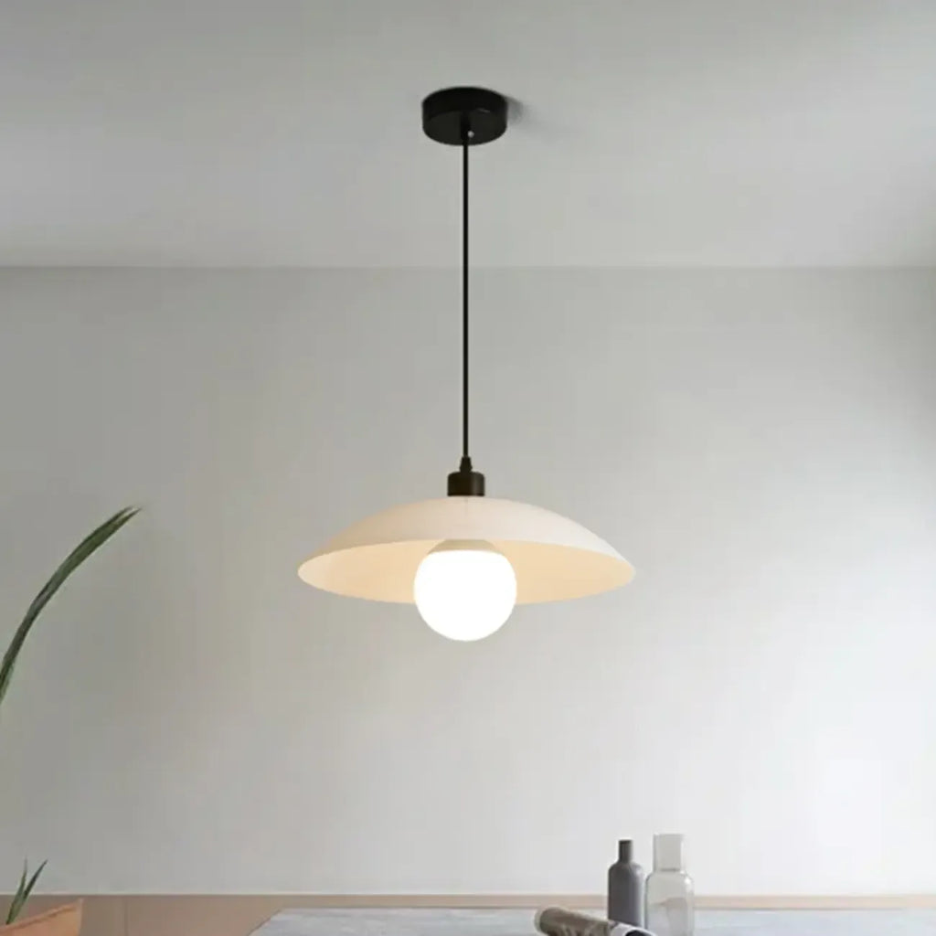 Suspension de salle à manger moderne en verre blanc réglable