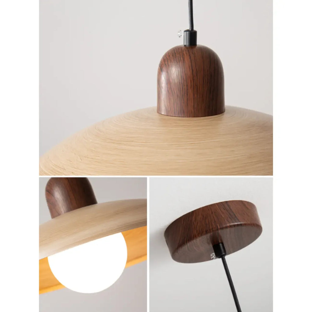 Suspension moderne en bois et verre pour îlot de cuisine