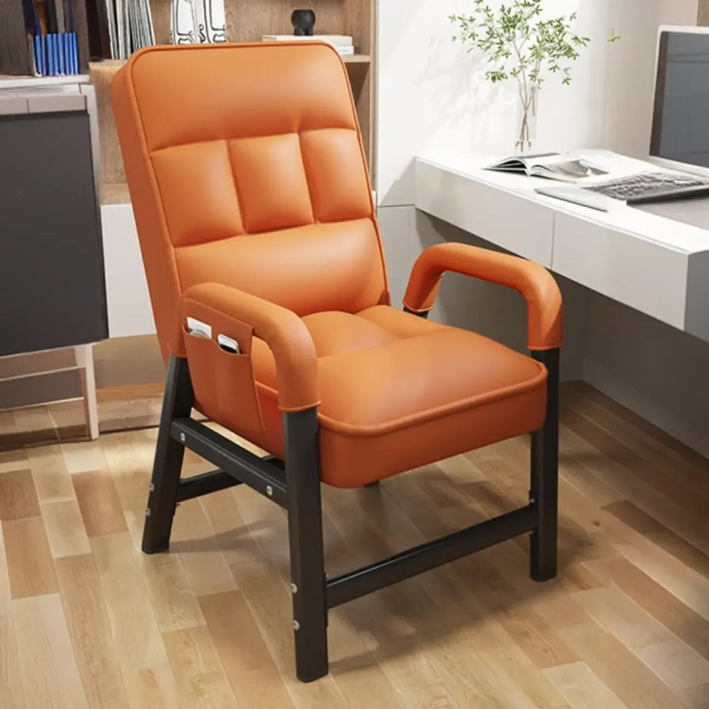 Chaise de bureau moderne grise rembourrée à 4 pieds