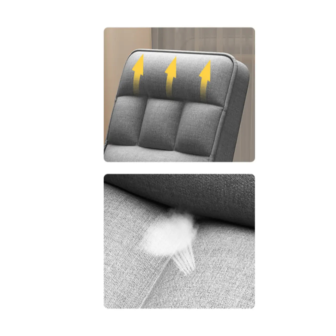 Chaise de bureau moderne grise rembourrée à 4 pieds