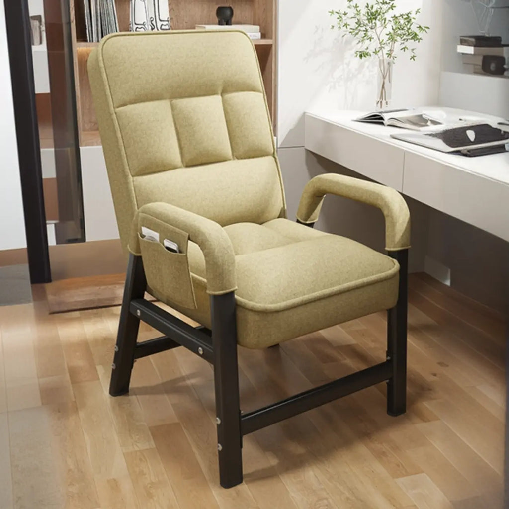 Chaise de bureau moderne grise rembourrée à 4 pieds