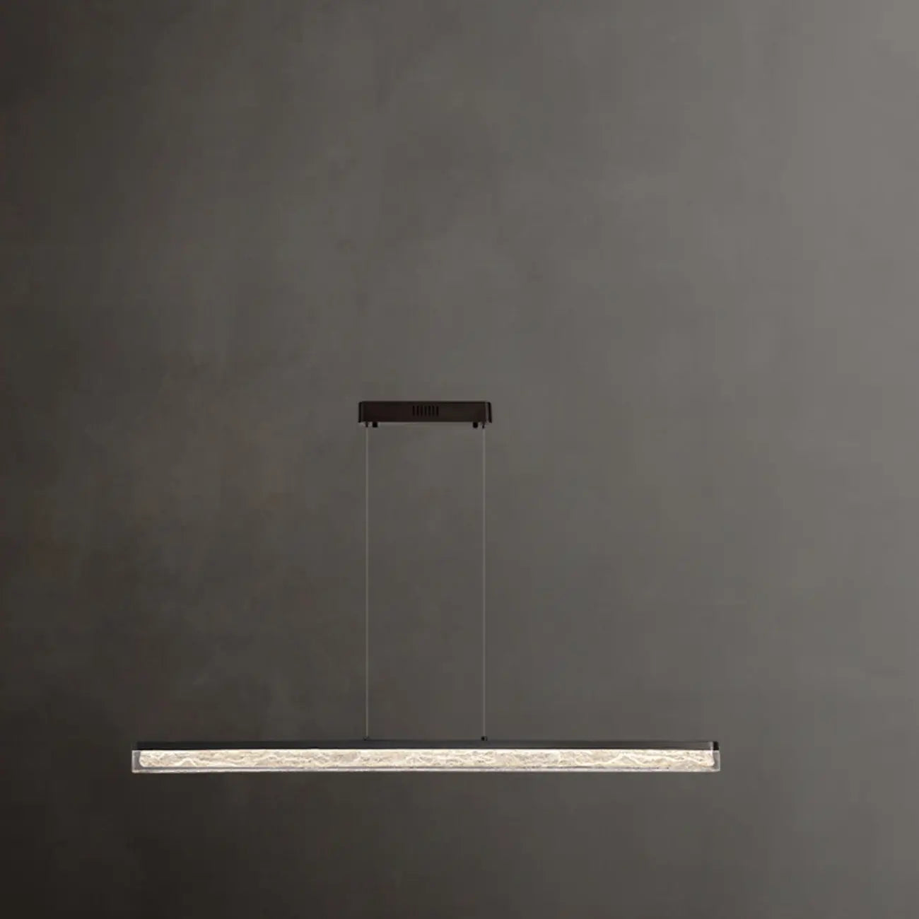 Suspension rectangulaire moderne en résine noire pour îlot de cuisine