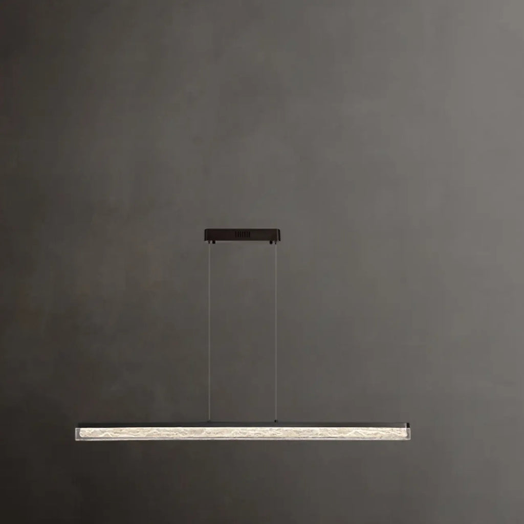 Suspension rectangulaire moderne en résine noire pour îlot de cuisine