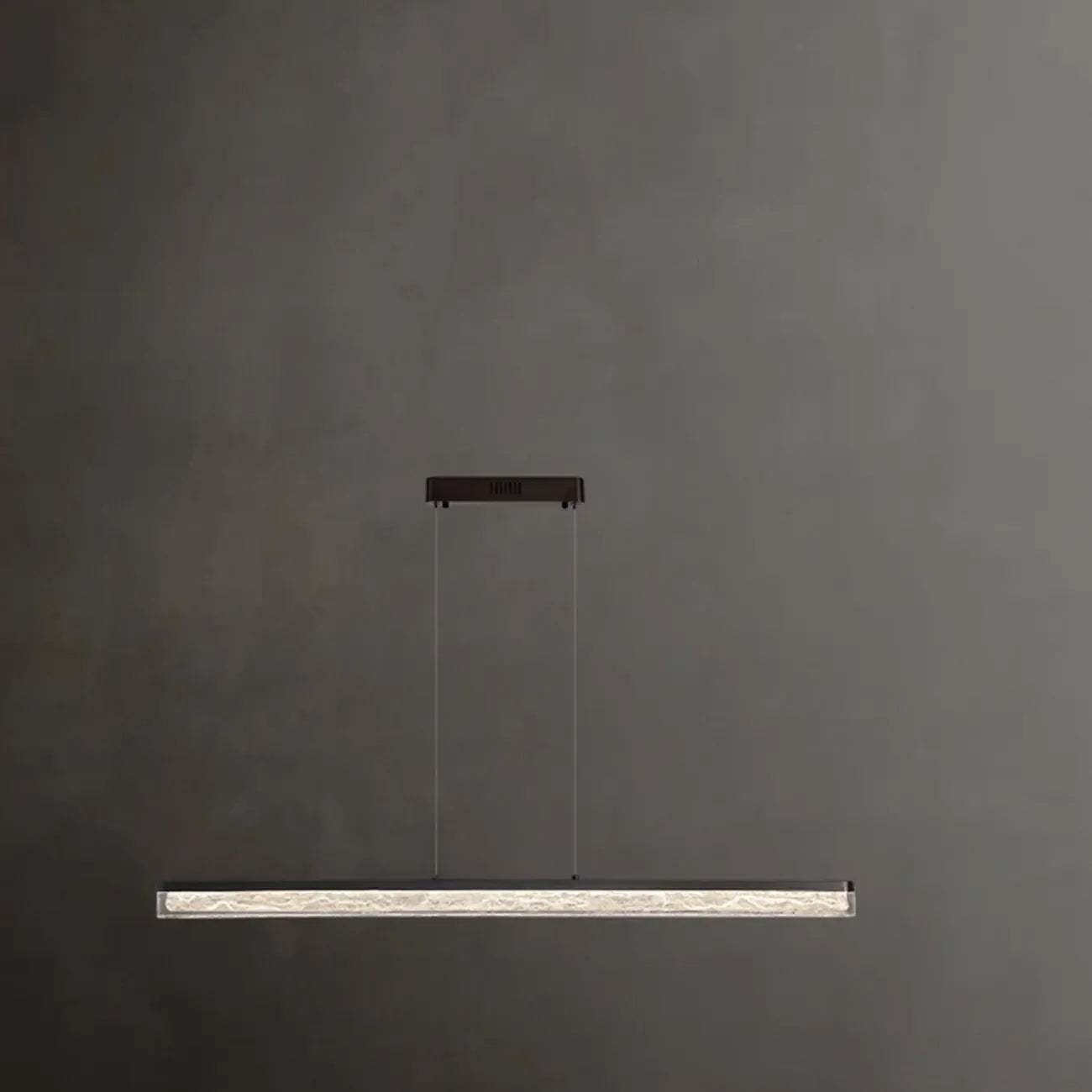 Suspension rectangulaire moderne en résine noire pour îlot de cuisine