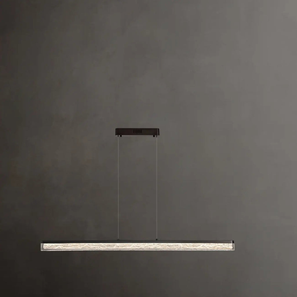 Suspension rectangulaire moderne en résine noire pour îlot de cuisine