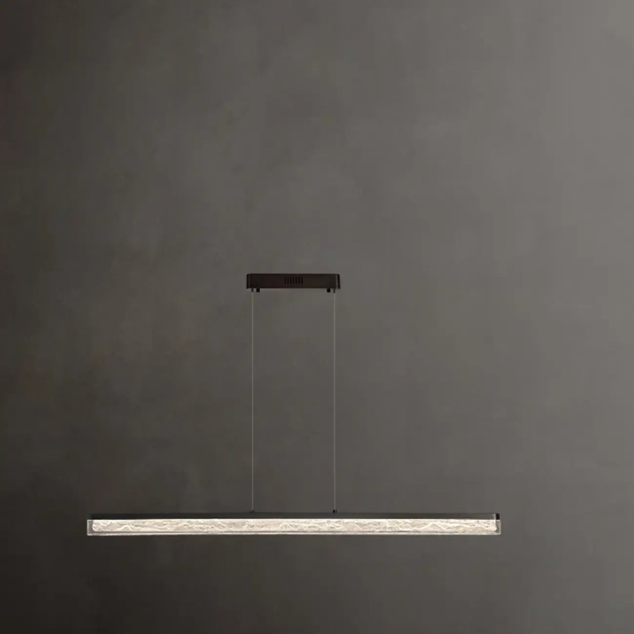 Suspension rectangulaire moderne en résine noire pour îlot de cuisine