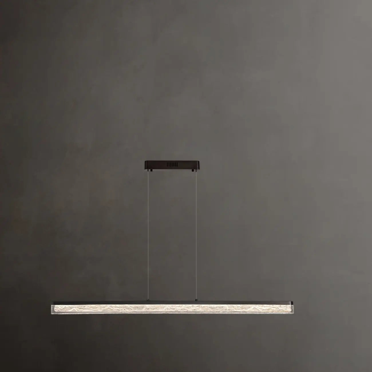 Suspension rectangulaire moderne en résine noire pour îlot de cuisine