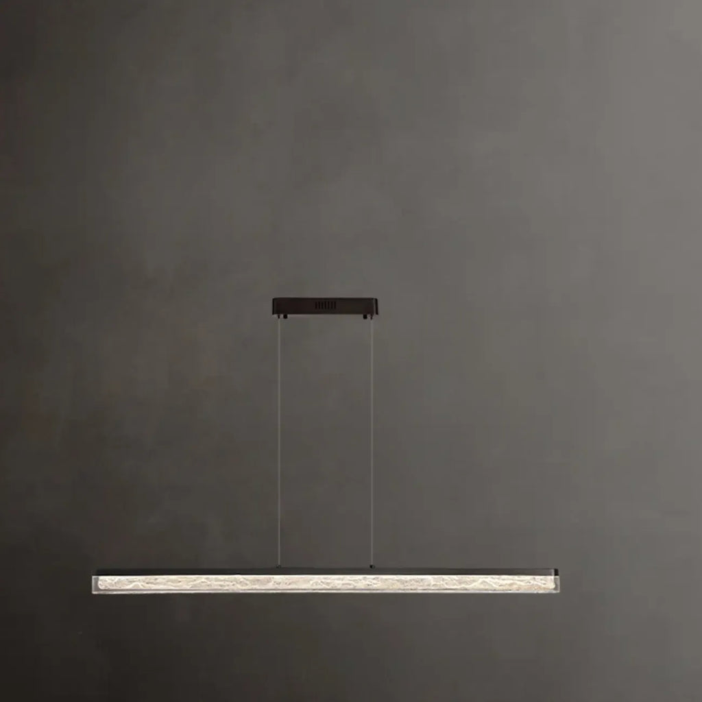 Suspension rectangulaire moderne en résine noire pour îlot de cuisine