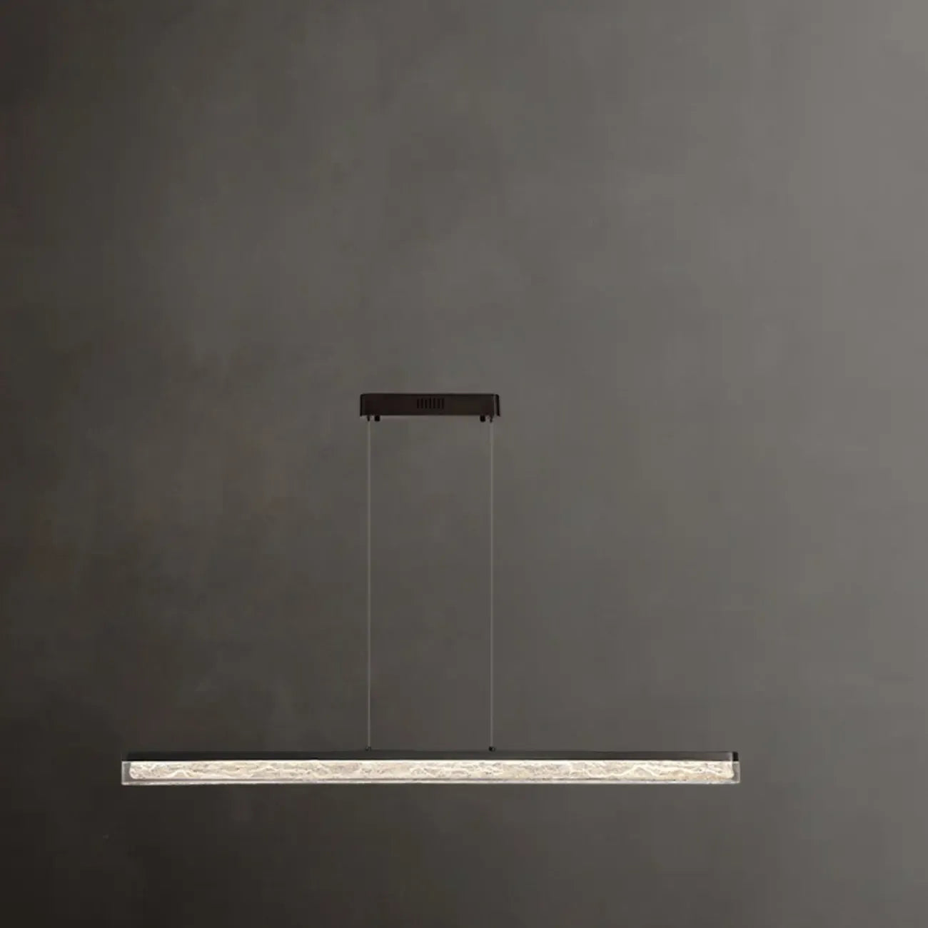 Suspension rectangulaire moderne en résine noire pour îlot de cuisine