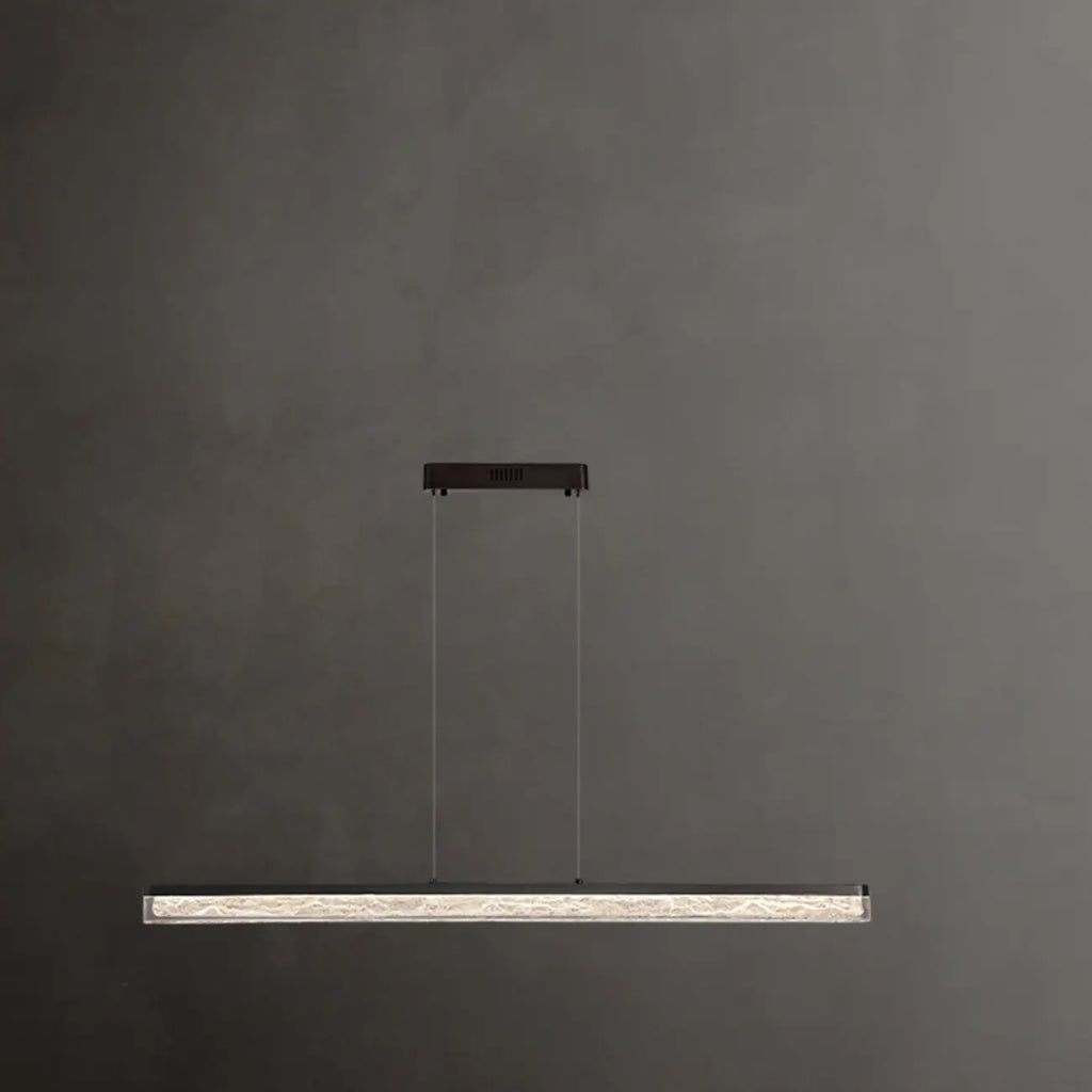 Suspension rectangulaire moderne en résine noire pour îlot de cuisine