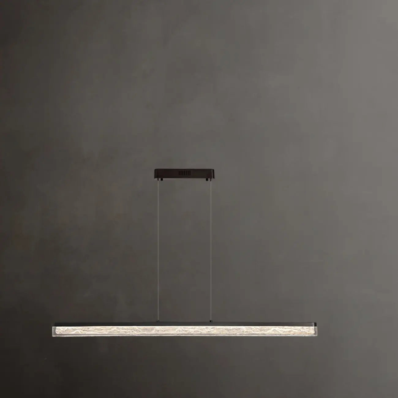 Suspension rectangulaire moderne en résine noire pour îlot de cuisine