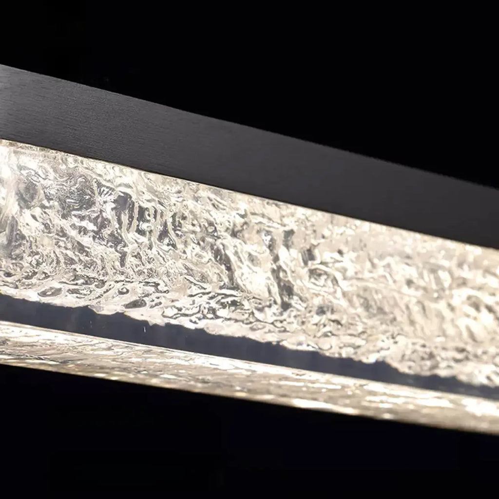 Suspension rectangulaire moderne en résine noire pour îlot de cuisine