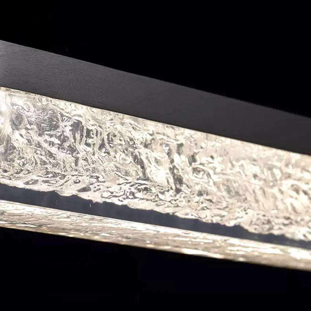 Suspension rectangulaire moderne en résine noire pour îlot de cuisine