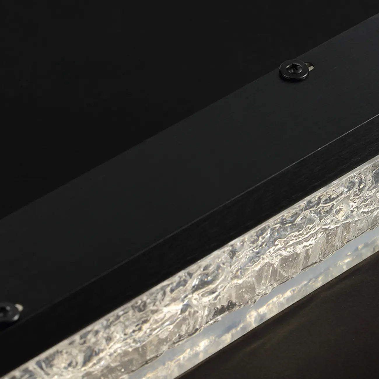 Suspension rectangulaire moderne en résine noire pour îlot de cuisine