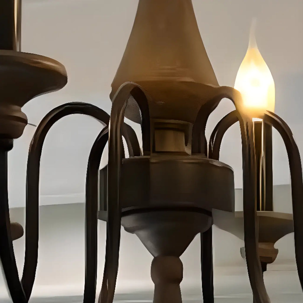 Lustre candélabre classique vintage en métal, hauteur réglable