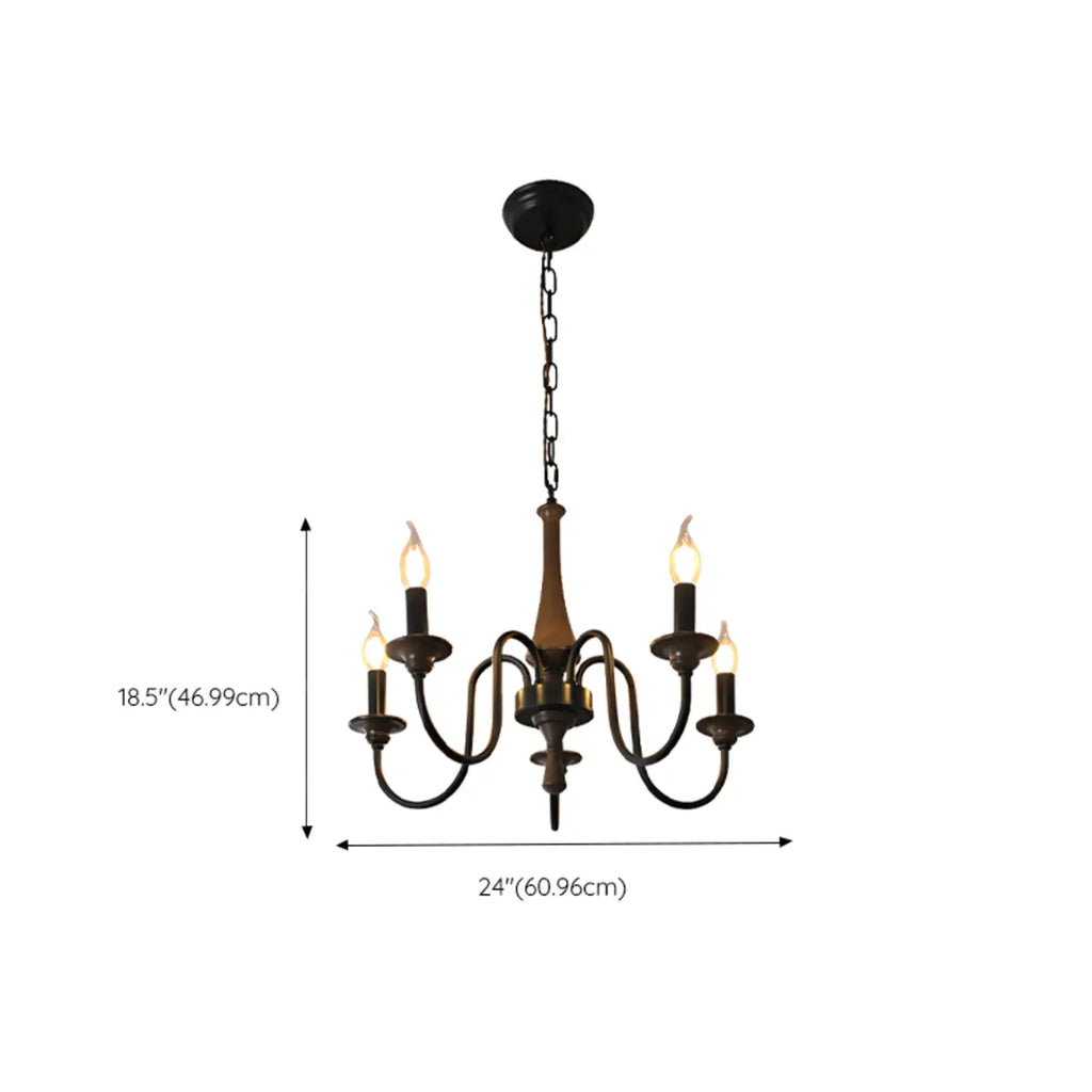 Lustre candélabre classique vintage en métal, hauteur réglable