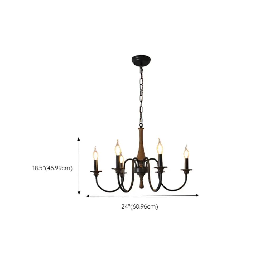 Lustre candélabre classique vintage en métal, hauteur réglable