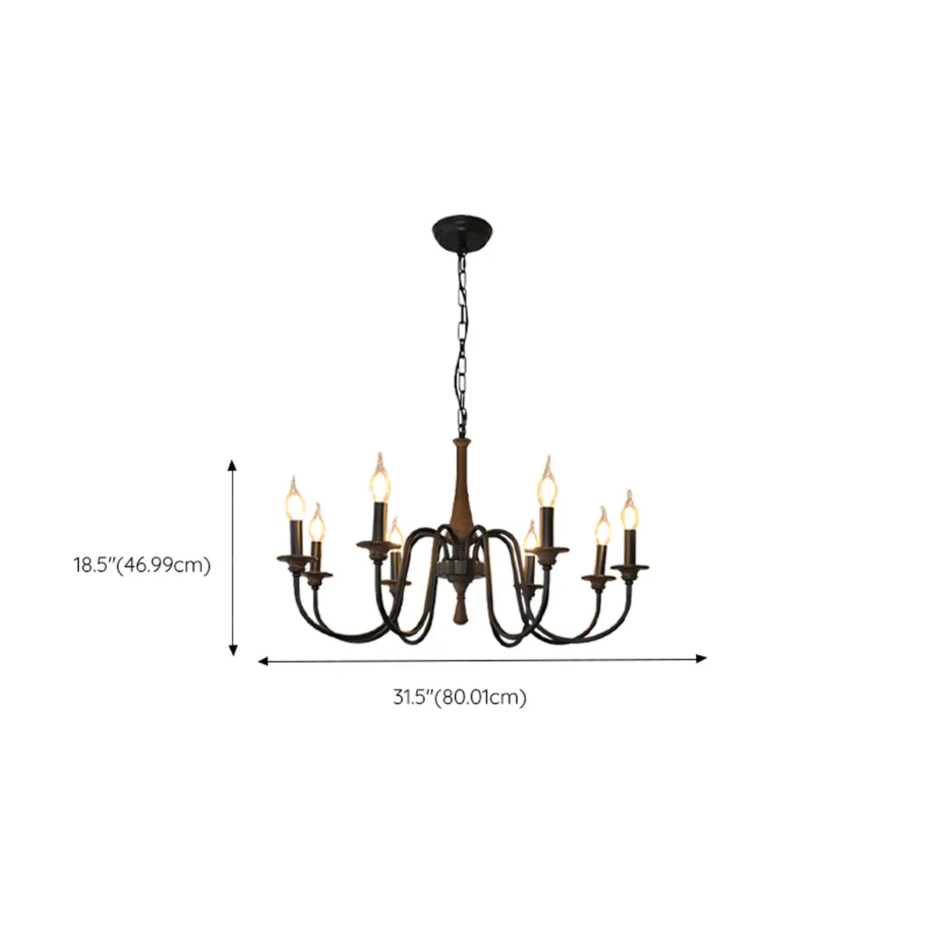 Lustre candélabre classique vintage en métal, hauteur réglable