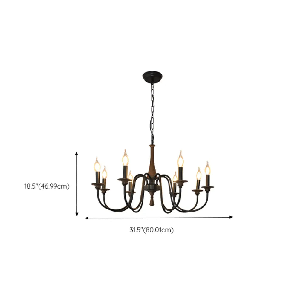 Lustre candélabre classique vintage en métal, hauteur réglable