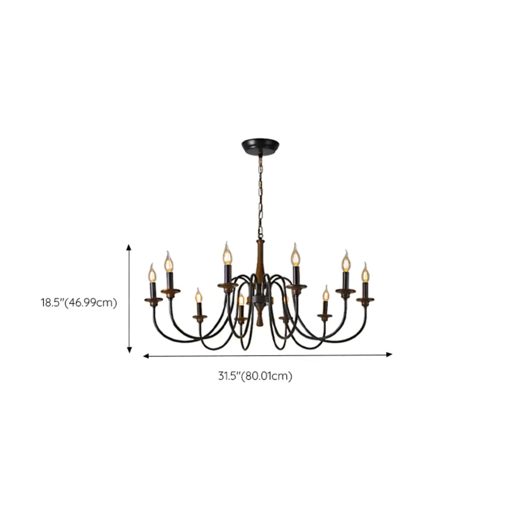 Lustre candélabre classique vintage en métal, hauteur réglable