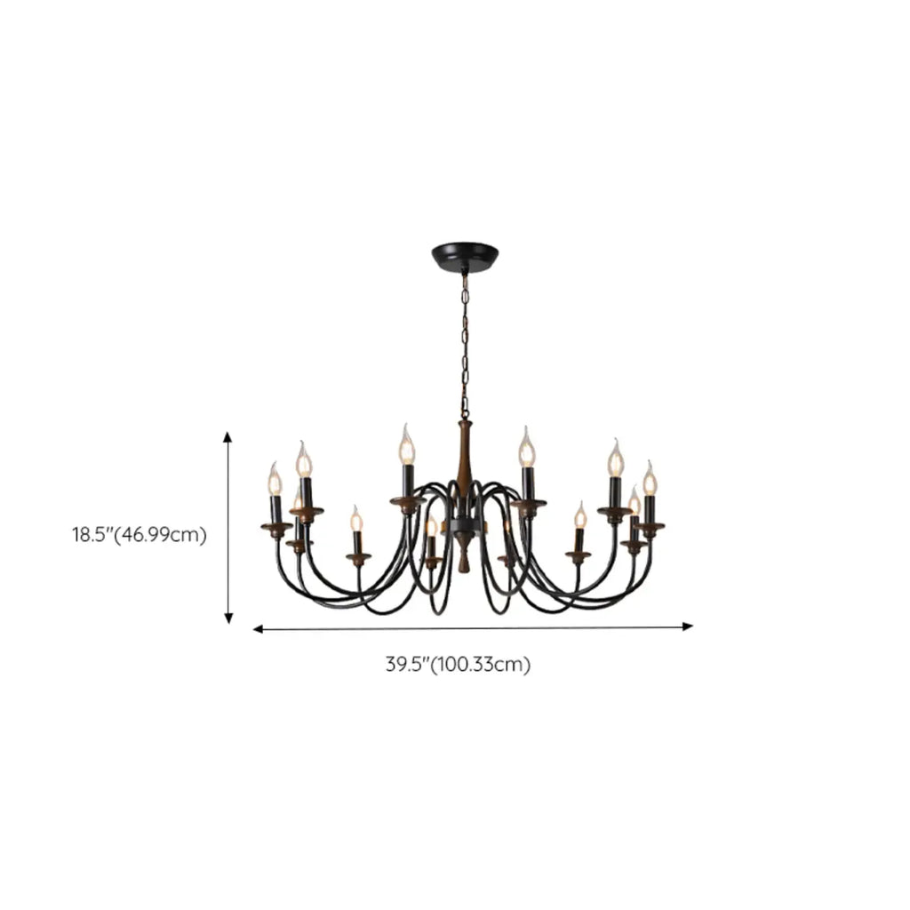 Lustre candélabre classique vintage en métal, hauteur réglable